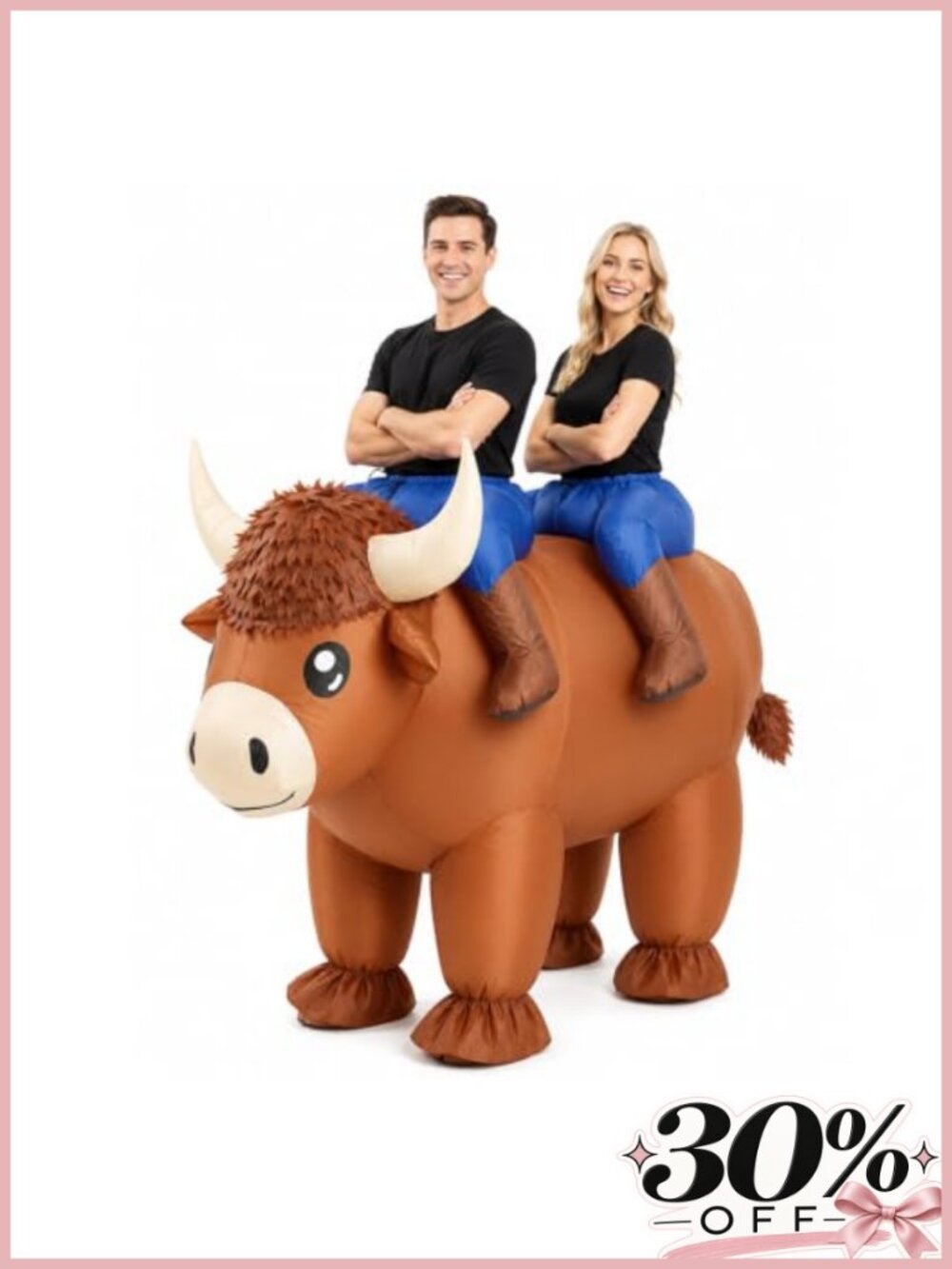 2 Person Inflatable Highland Cow Costume Adult Ride-On Halloween